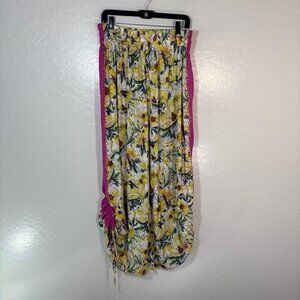 Intimately Free People Pants Womens Large Yellow Floral Harem Boho Drawstring